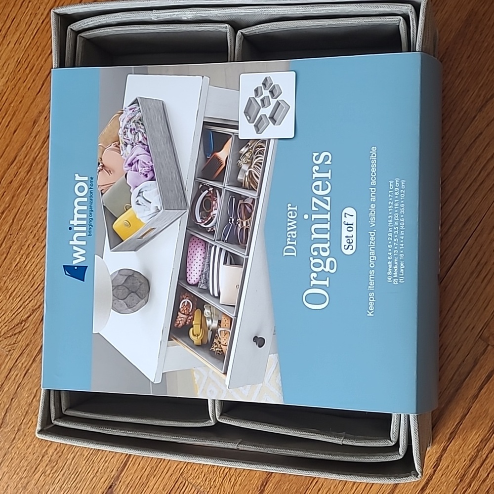 NEW - Whitmor 7 Piece Drawer Organizer Set